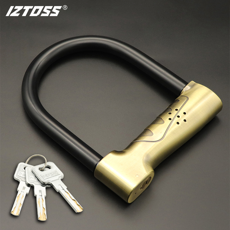 iztoss 摩托车防盗u形锁碟刹报警锁自行车山地车锁电瓶车防液压剪锁