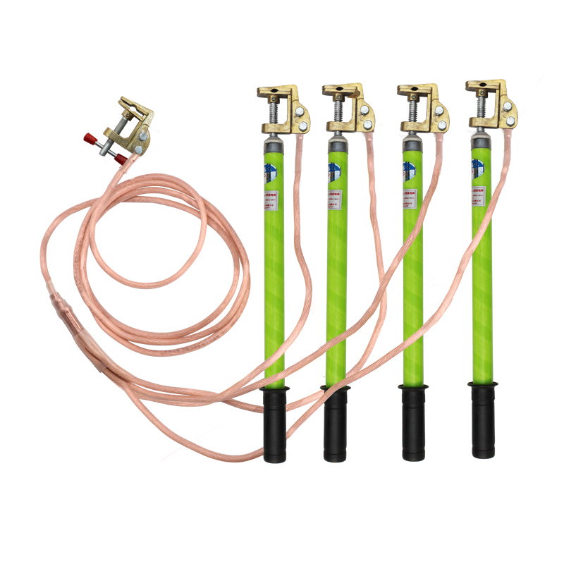 低压接地棒接地线黄绿铜头铜接地夹接地软铜线7米铜接线端子套装