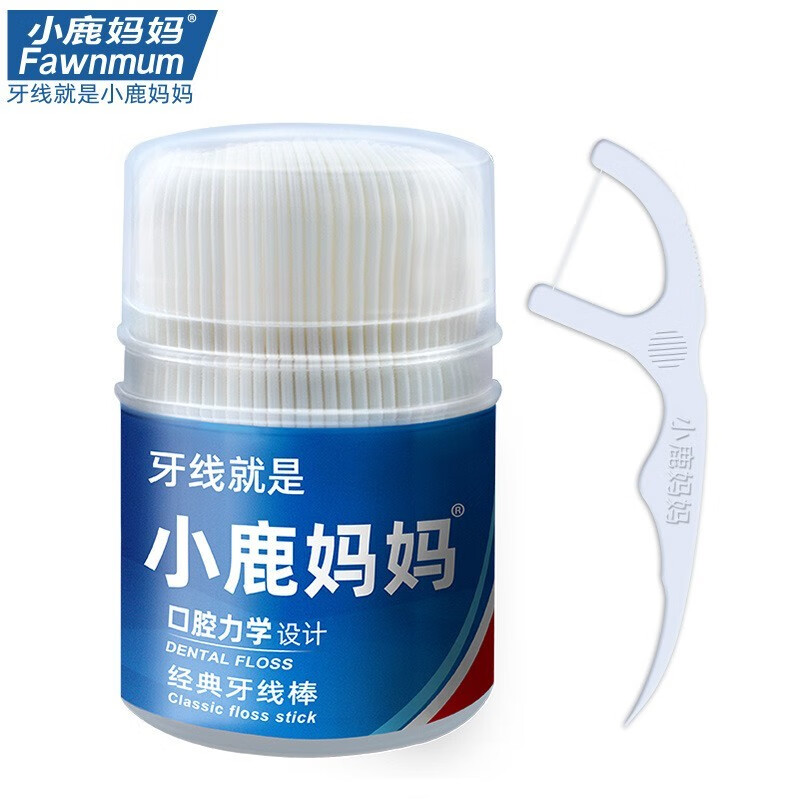 小鹿妈妈(FAWNMUM)护理牙线单支便携独立装朝西牙线棒牙线盒家庭装餐厅牙签6盒300支 【300支】非独立包装牙线共一桶 300支 6桶