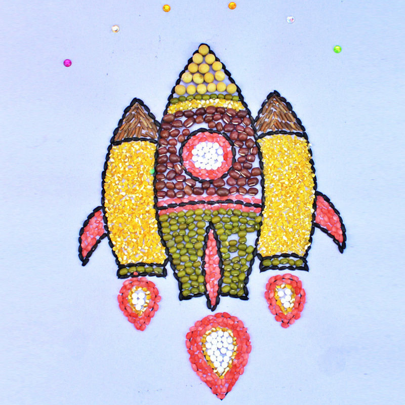 种子贴画手工材料包谷物粮食五谷杂粮米粒画豆子粘贴画材料包幼儿园