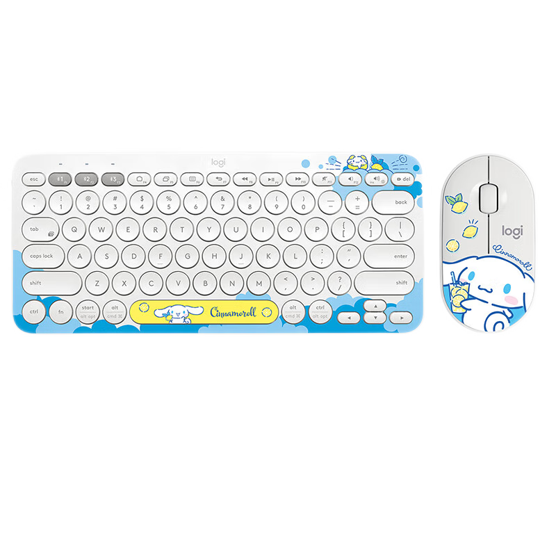 罗技（Logitech）K380蓝牙键盘多设备切换笔记本平板IPAD电脑适用时尚薄静音巧克力按键 大耳狗特别款蓝牙套装【K380+PEBBLE】