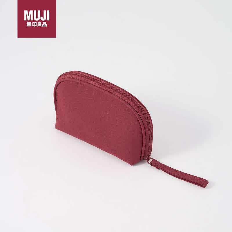 无印良品（MUJI）聚酯纤维化妆包 收纳包化妆包便携式 小化妆包洗漱包 宽口 朱红色高性价比高么？
