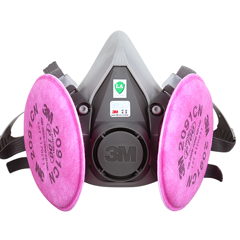 3m 6100配2091防毒面具口罩防粉尘石棉电焊烟金属烟工业电焊焊接防护