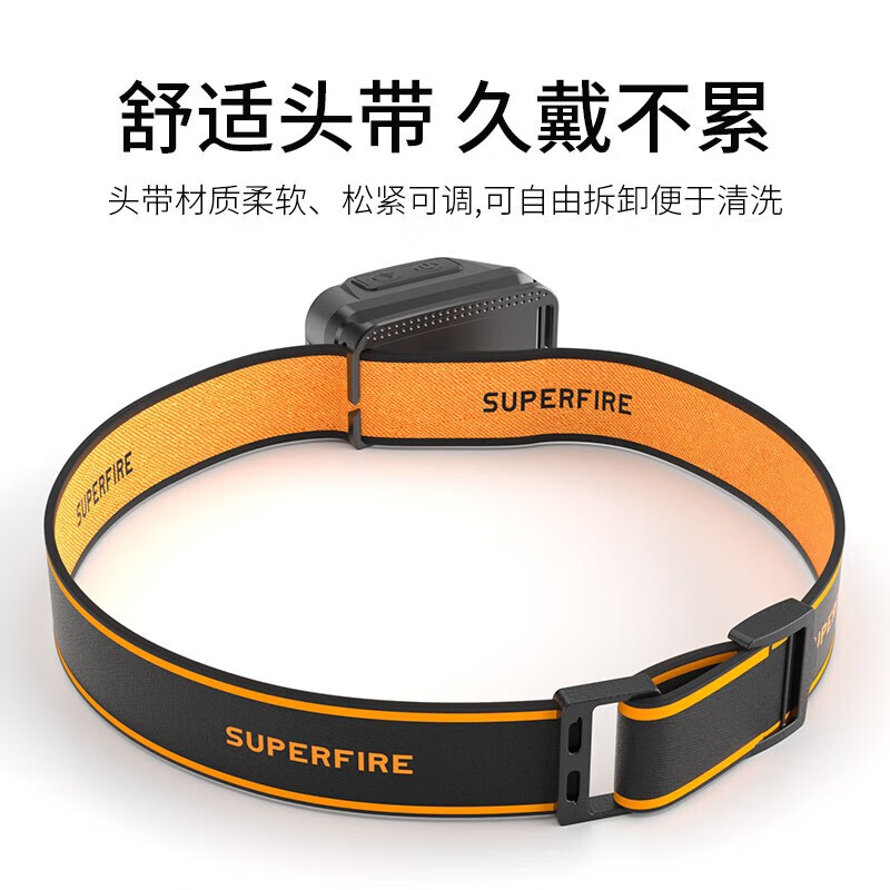 神火强光感应头灯 超长续航 头戴式户外矿灯赶海 超亮防水锂电池LED灯 HL75-S【7档调节 续航7-15h】