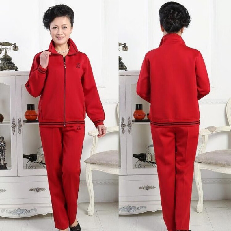 韵清芸(yunqingyun)新款春季中老年妈妈装休闲运动服套装中年人时尚