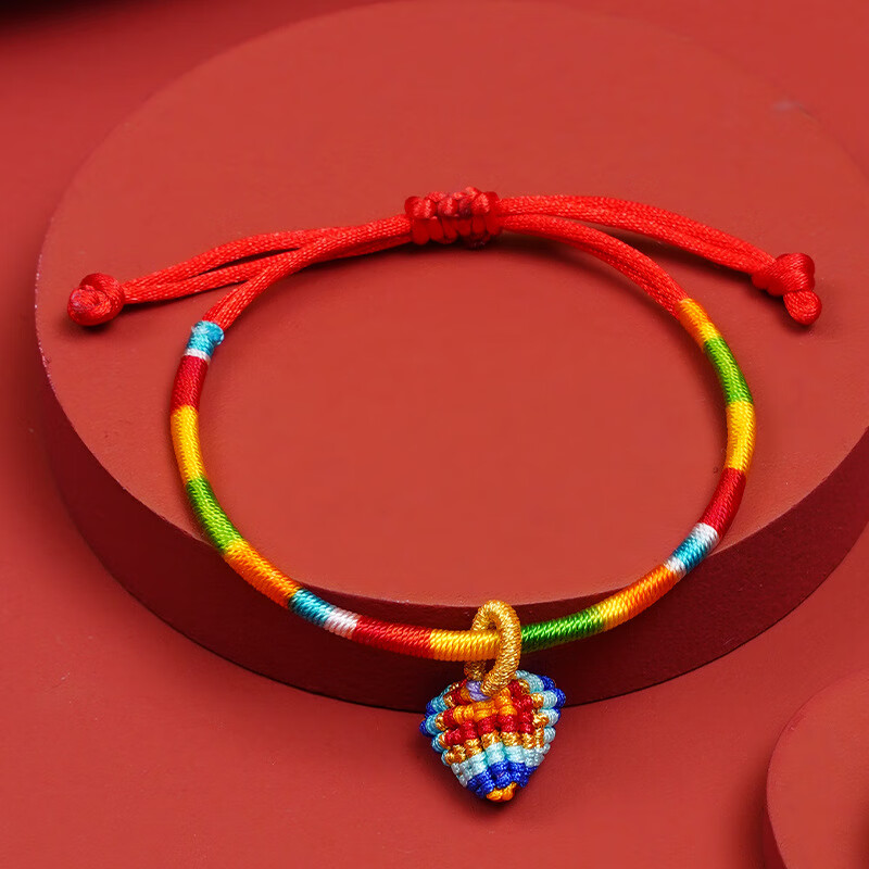 端午节五彩绳粽子手链手工编织五彩线手绳民族风五月节五色线 粽子