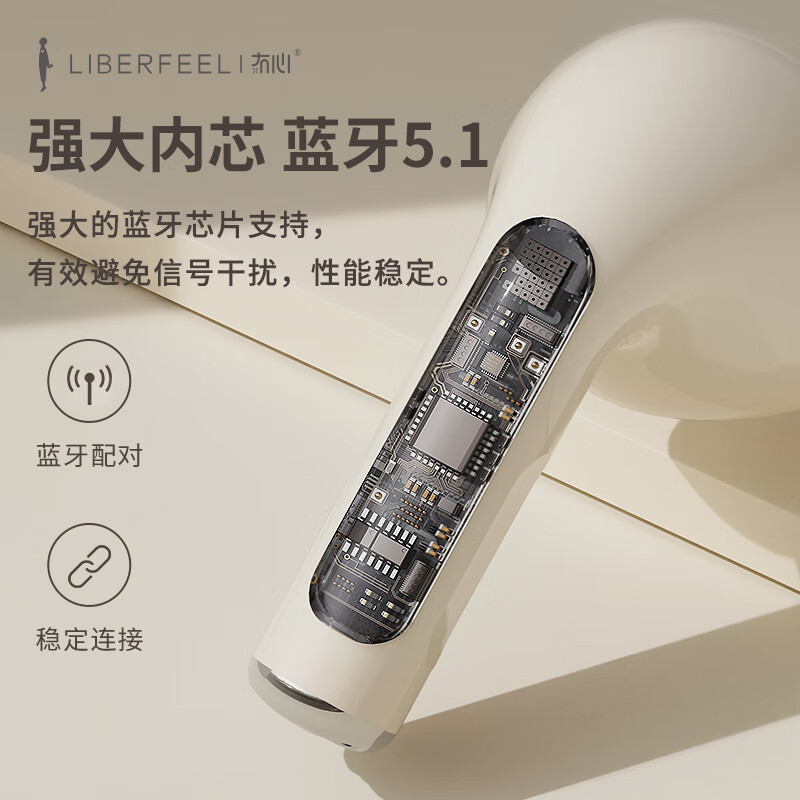 冇心净忆T11蓝牙耳机真无线半入耳式复古高颜值设计蓝牙5.1长续航适用于小米苹果华为手机云岩白主图2