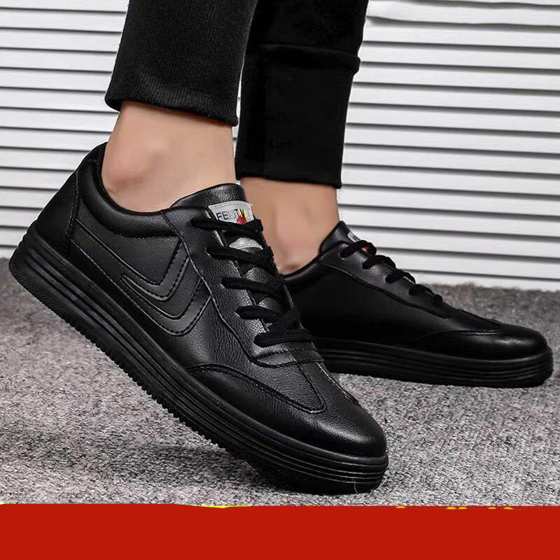 达趣梦厨师 用鞋小黑鞋鞋防水休闲加绒厨房男板鞋 198黑色 39