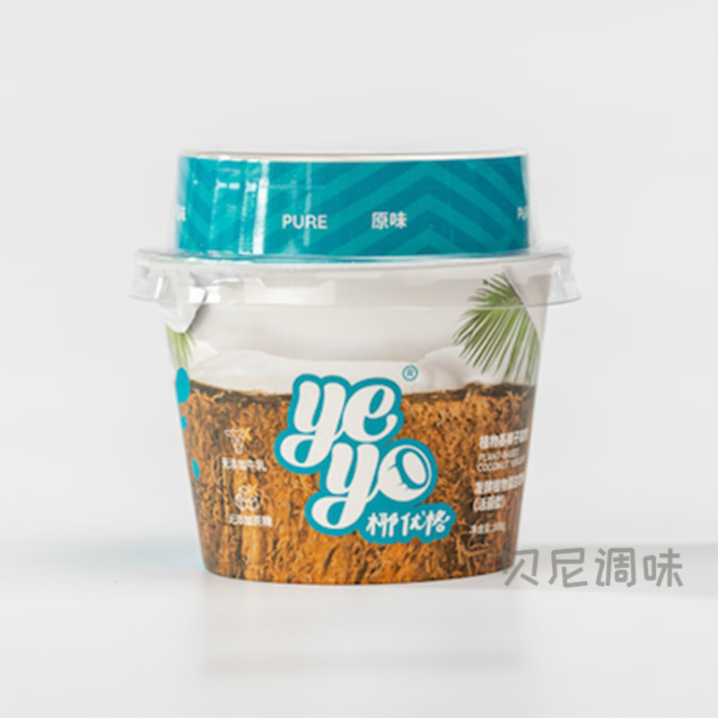 Yeyo椰优格椰子酸奶纯素酸奶素食椰子酸奶谷物代餐益生菌植物酸奶 椰香原味酸奶6瓶