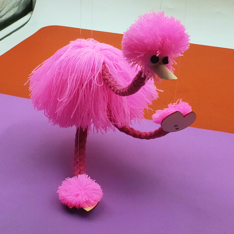 喵脸君提线木偶鸵鸟搞笑创意拉线木偶娃娃新奇特玩具提线木玩偶礼品 a