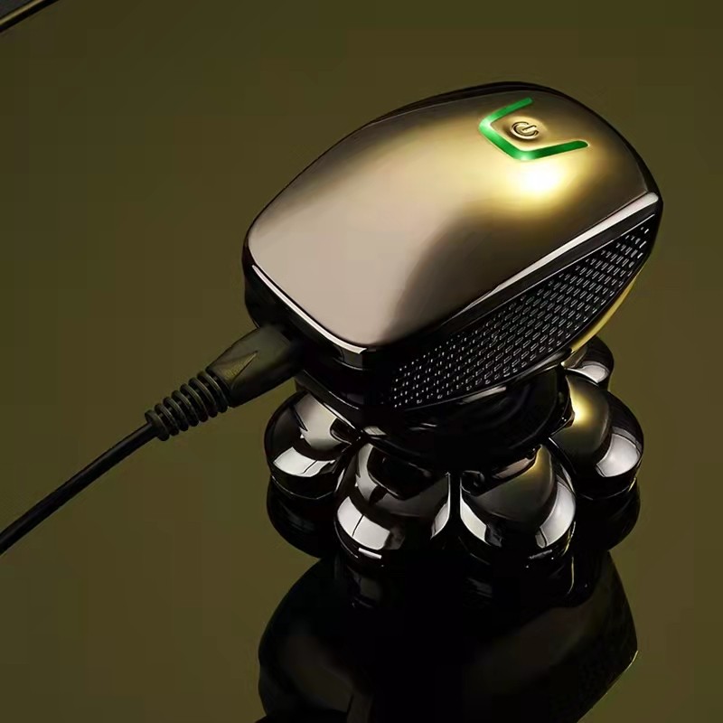 约克 (YUEKE)剃光头神器多刀头自刮胡须刀多功能剃须刀男士电动刮胡刀送男友送老公情人节礼物礼品 八刀头单机+收纳包