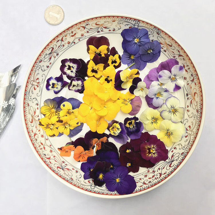 十里馋新鲜三色堇食用花西餐摆盘装饰鲜花50朵酒店饭店花草日料烘培