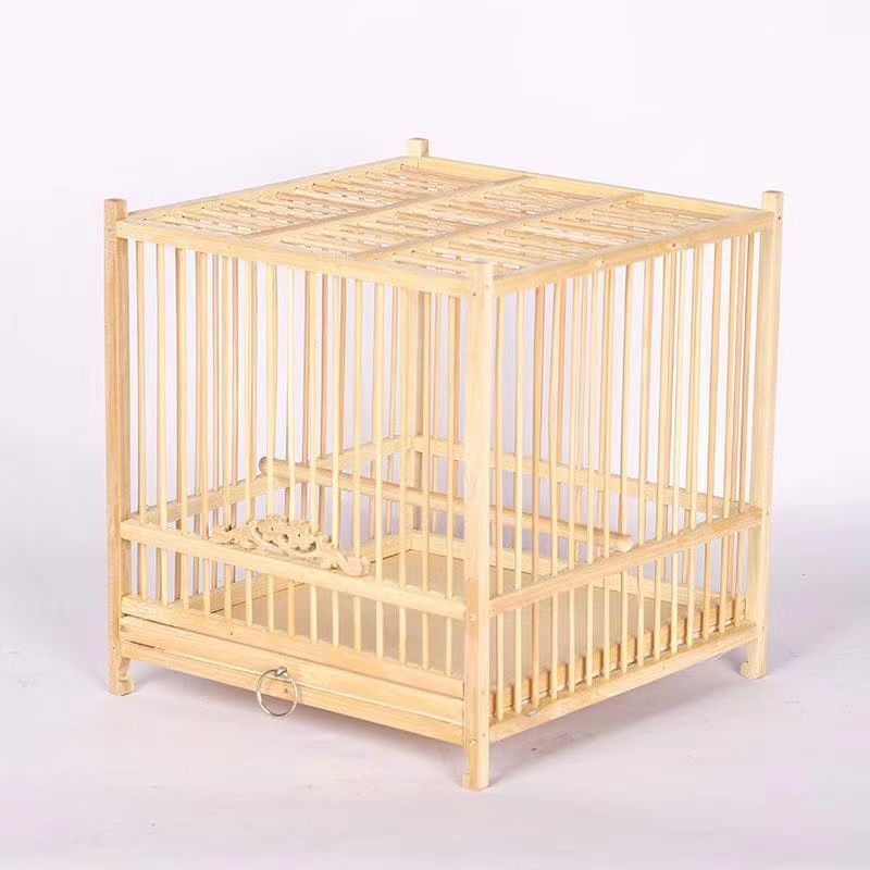 新品绣眼黄雀玉鸟麻料贝子竹制手工正方鸟笼走四方鸟笼配件 绣眼鸟笼