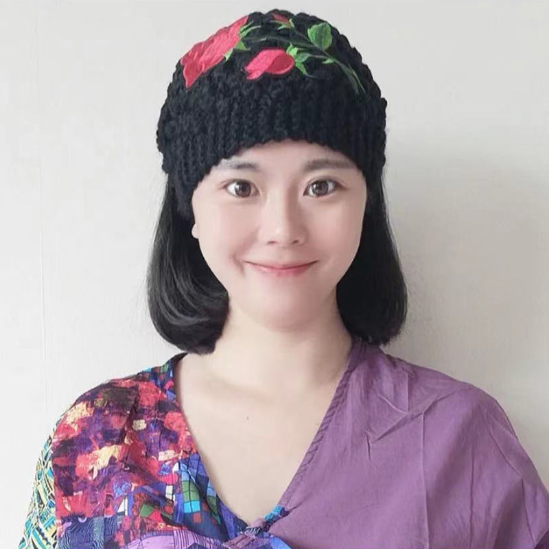 饰季新民族风针织毛线发带高弹宽边女士发带帽头巾帽防寒保暖头箍头饰