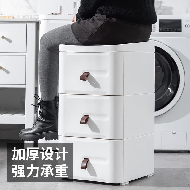 Jeko&Jeko卫生间收纳柜浴室置物架厕所马桶夹缝柜防水储物柜子靠墙落地柜 卫生间置物柜 3层 35.5cm