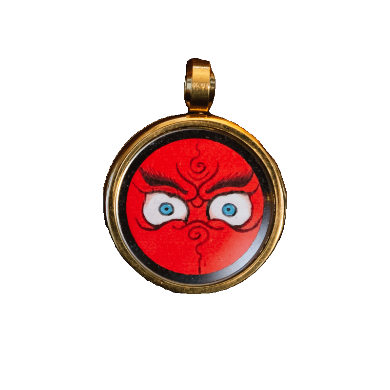 西灵逍阁藏式项链吊坠正品手绘唐卡佛眼配饰复古装饰护身符送礼物 红财神（品德）