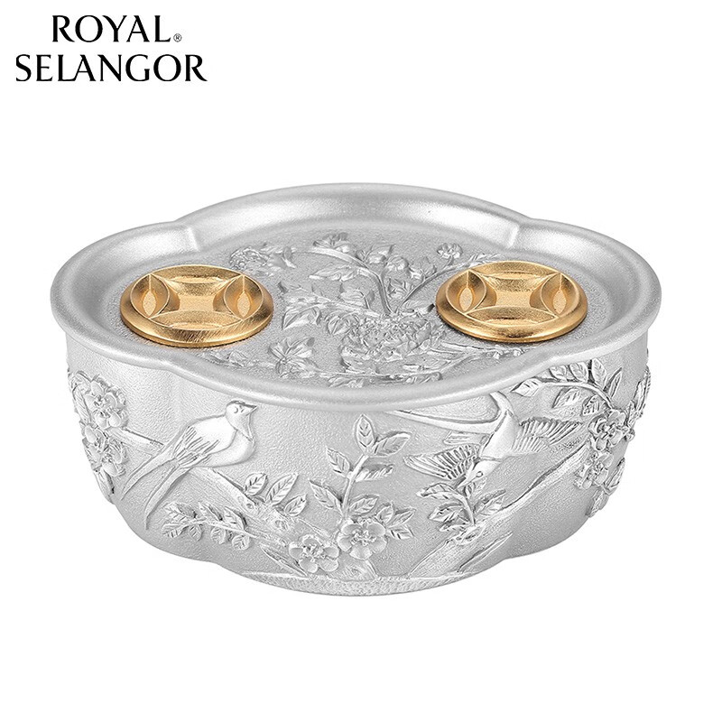 皇家雪兰莪(royal selangor) 纯手工锡器喜鹊饰物盒家用储物首饰盒