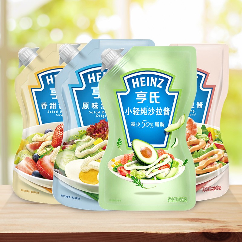 亨氏(heinz) 沙拉酱4种口味蔬菜水果沙拉酱 小轻纯香甜原味千岛沙拉酱
