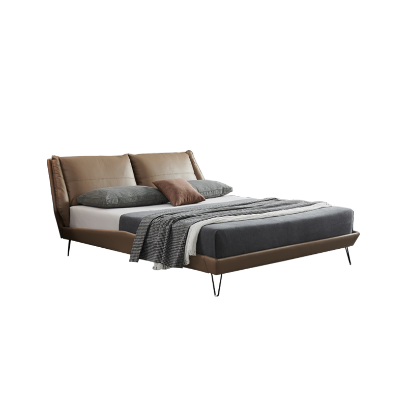 【七夕礼遇季】简奢表情 意大利床轻奢2.2米大床现代矮床2米×220床设计师皮床意式床 【床】 1500mm*2000mm  支架结构