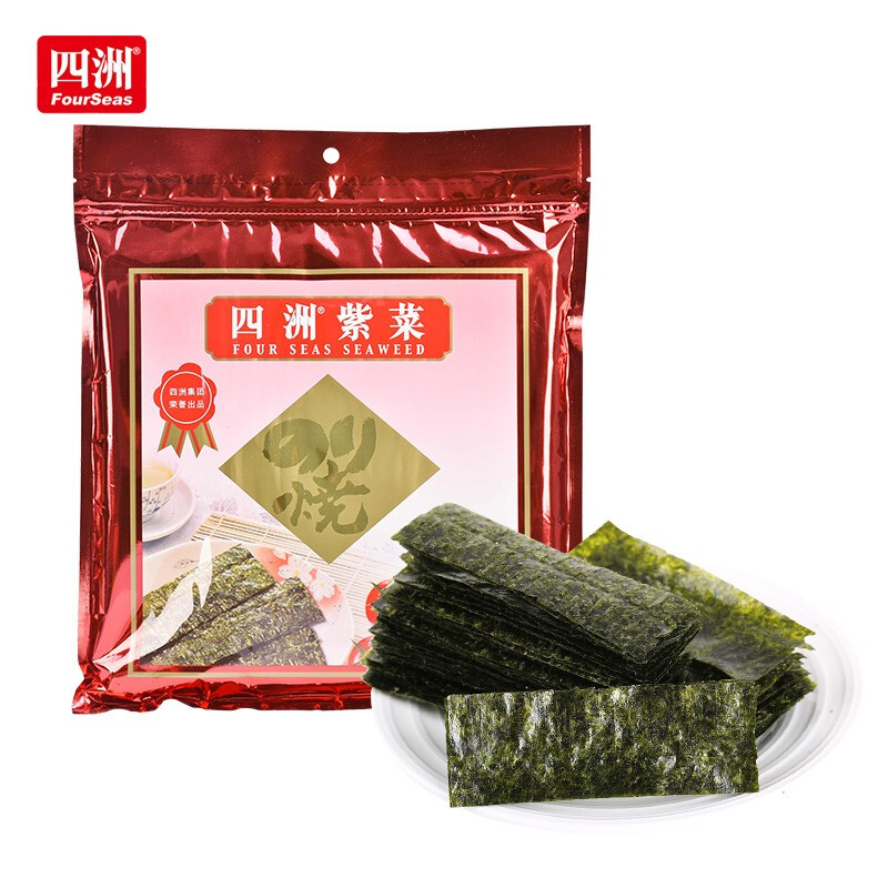四洲 紫菜 即食海苔 24束*1包 儿童休闲零食网红小吃 西红柿味 18g *1
