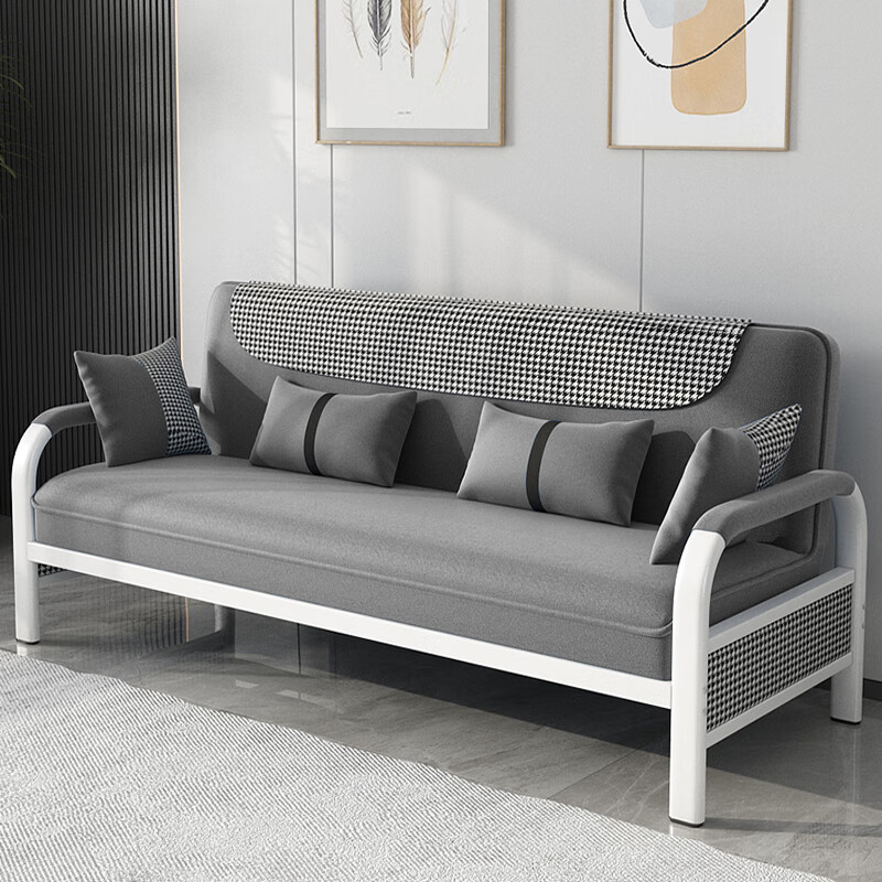 胜铁铁沙发沙发床两用小户型可折叠沙发多功能客厅出租房科技布简易铁