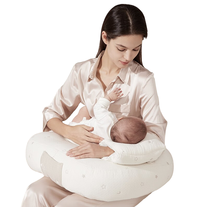 愛(ài)孕 哺乳枕頭喂奶哺乳神器多功能喂奶枕月子抱枕嬰兒抱娃溢奶墊護(hù)腰 高階版【星辰白】舒彈絲-不軟塌