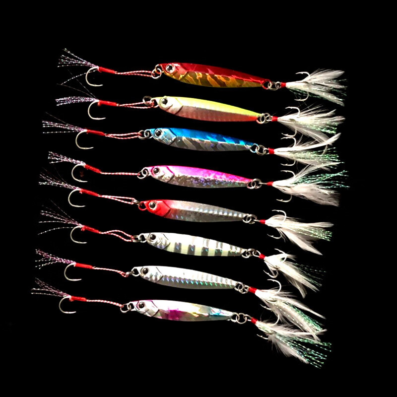 热奥路亚鱼钩岸抛小铁板假饵铅鱼 白色 20克8只