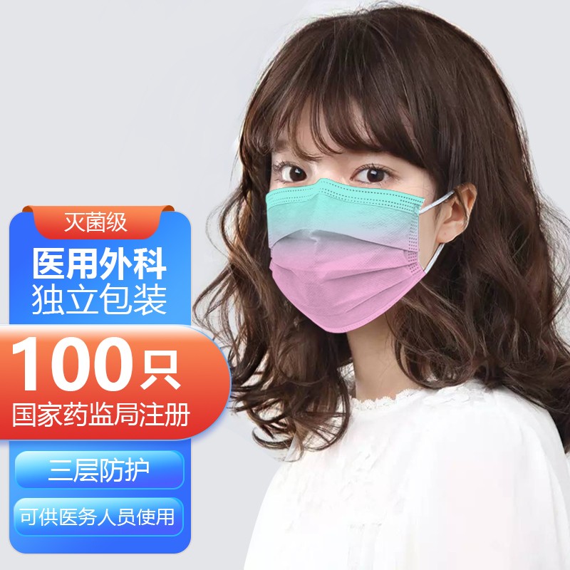 如喜专业生产医用口罩独立包装成人挂耳式100只