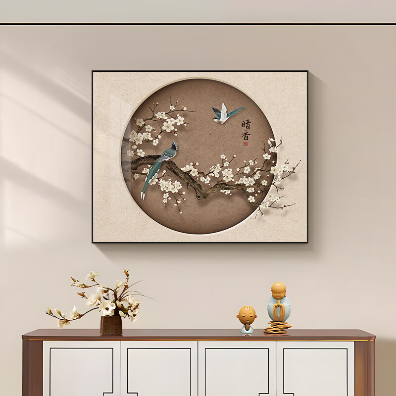 好久不见喜上眉梢新中式电表箱装饰画餐厅配电箱遮挡壁画电闸开关盒挂画