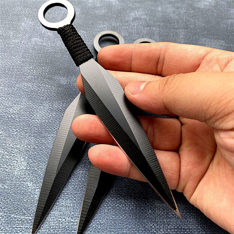 小刀不锈钢飞镖刀具户外小刀训练直飞炫飞练习飞镖 黑色敢死队1支无套