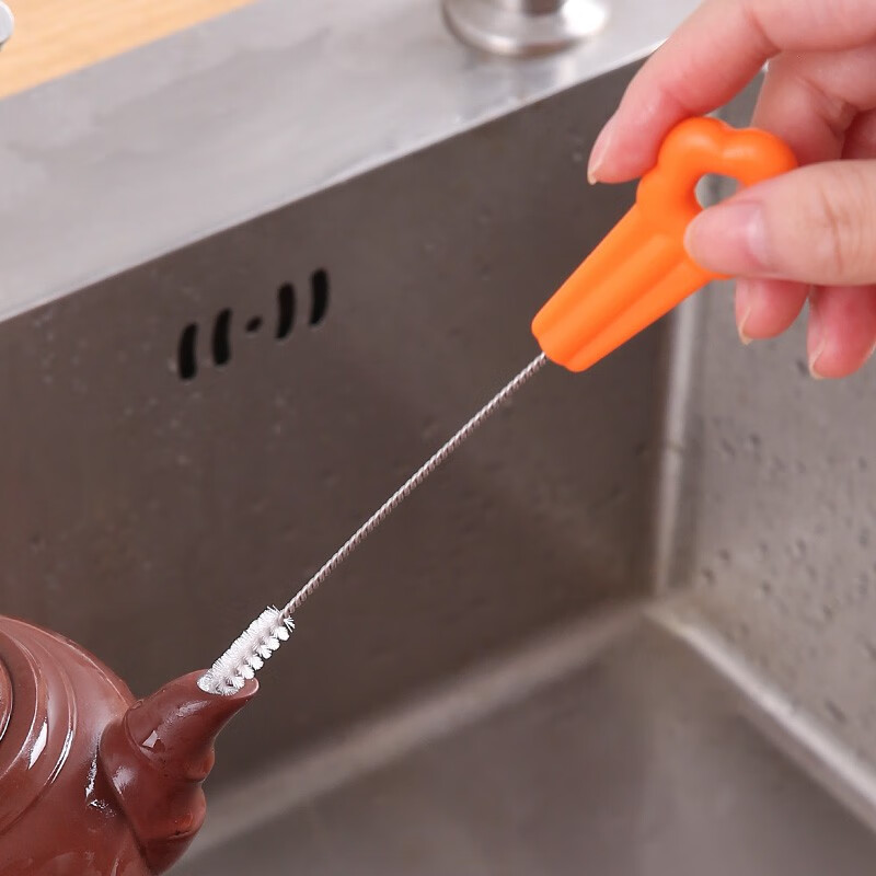 水壶茶壶嘴清洁刷婴儿宝宝奶嘴清洗刷缝隙小号毛刷 2件套(长款 短款)