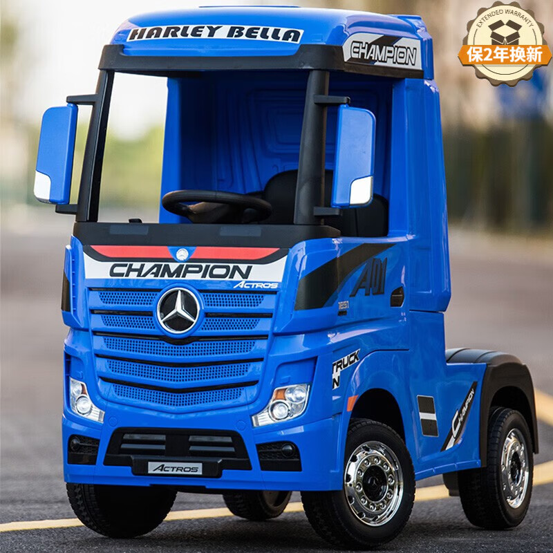 哈雷贝拉(harleybella)奔驰卡车儿童电动汽车四轮遥控宝宝四驱货车