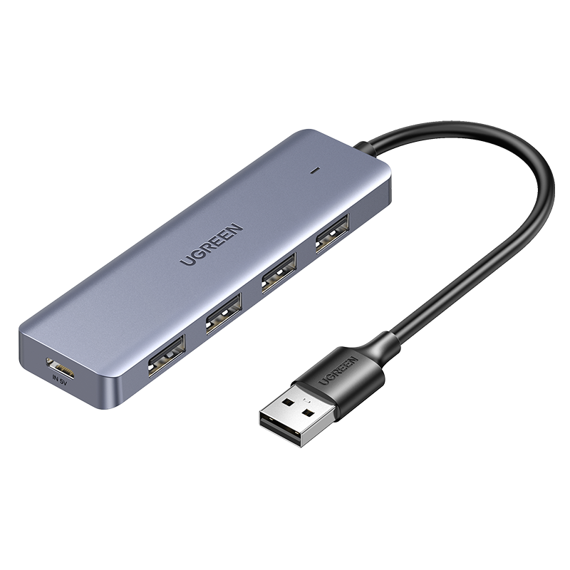 绿联 USB3.0分线器扩展坞 高速4口集线器HUB拓展坞 笔记本电脑一拖多转换器转接头延长线 Type-C供电