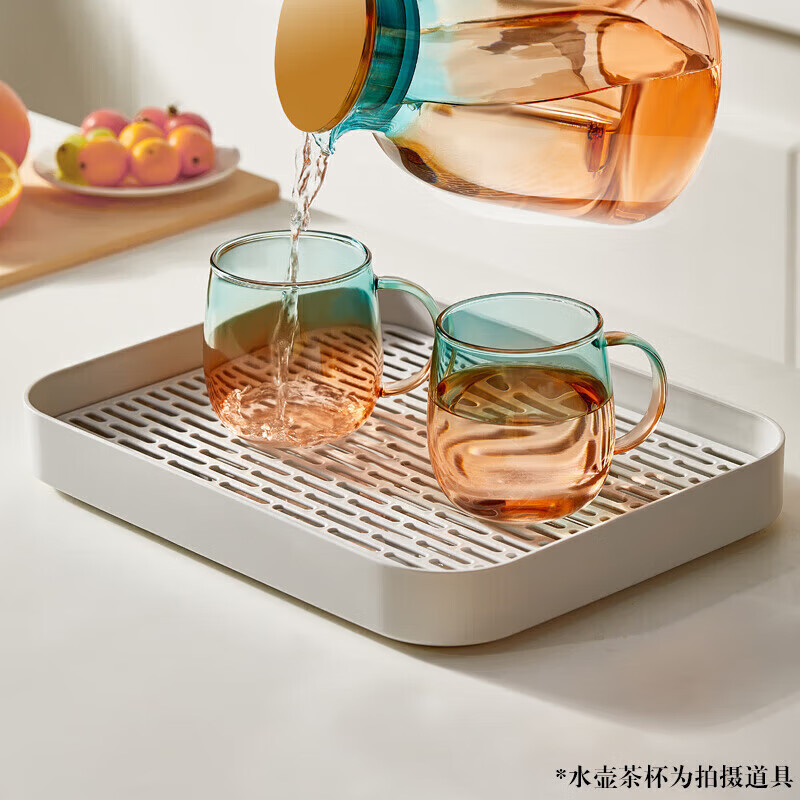 忆壶茶茶盘沥水盘托盘塑料茶托盘新款家用长方形简易小型茶具滤水盘