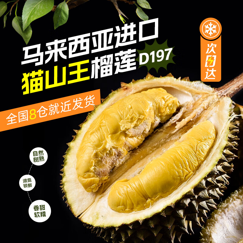 麓鹊  猫山王榴莲D197 液氮生鲜冷冻水果马来西亚进口整果带壳榴莲 3.5-4.0斤【店长推荐】怎么样,好用不?