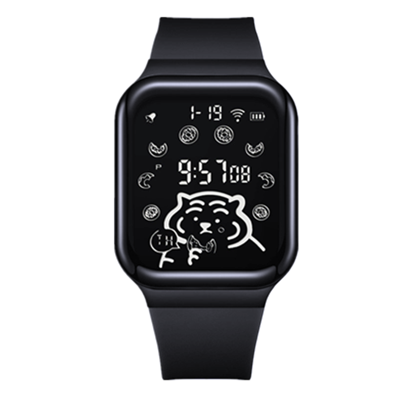 TVOVT品牌手表价格和销量走势，推荐方形电子表多功能秒表计时闹钟防水时尚男女炫酷中国风招财猫手表|双十一查国表历史价格