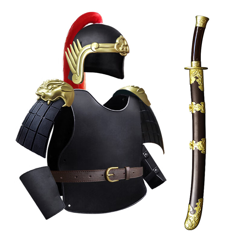 天智星古代铠甲儿童cos大明朝儿童凤翅盔甲可穿真人大号男孩刀弓箭盾