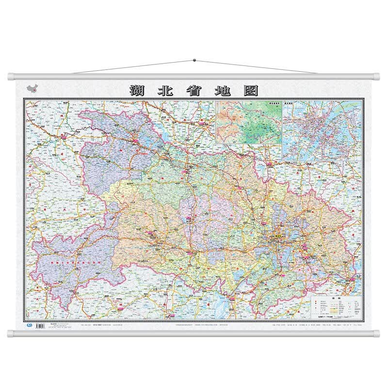 山西省地图挂图（1.2米*1.4米 竖版 无拼缝挂图） 湖北 1.1米*0.8米