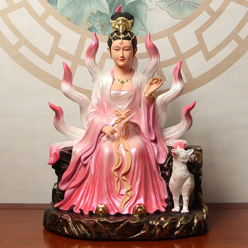 霜魄九尾狐仙像摆件九尾狐像家用树脂摆件男狐女狐青丘女帝君九姑娘九