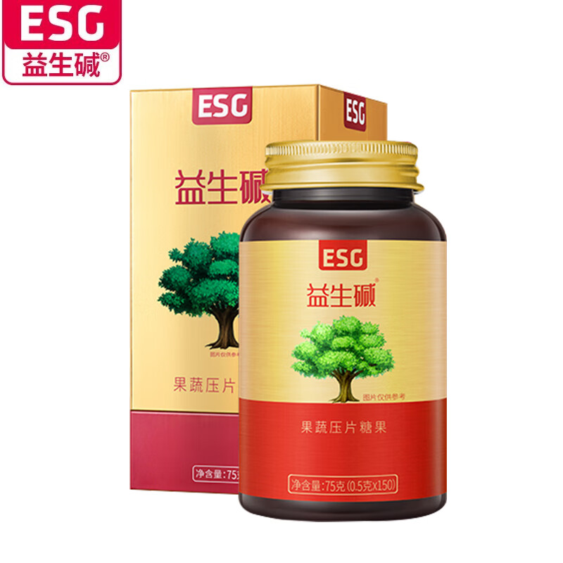 益生碱 备孕前男女碱性食品 膳食纤维碱性营养食品 碱片150粒/ 瓶 3瓶 225g 周期装 买2实发3瓶