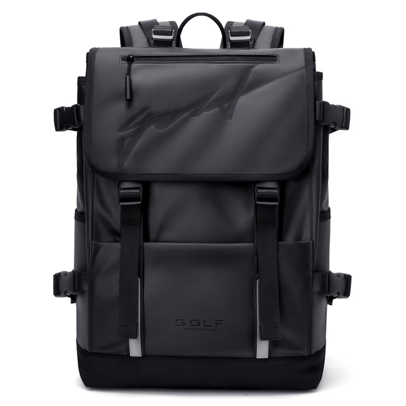 GOLF MADAM背包双肩包男士书包大学生15.6英寸笔记本电脑包旅行登山包健身包 黑色