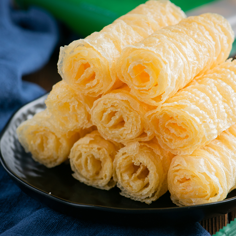 金良玉地香豆豆速冻黄金豆卷120g油炸豆腐皮卷 火锅响铃卷 年货