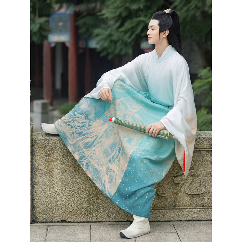 波富鸟汉服成人男唐制 男款唐制圆领袍男士春秋款明制古装道袍男生