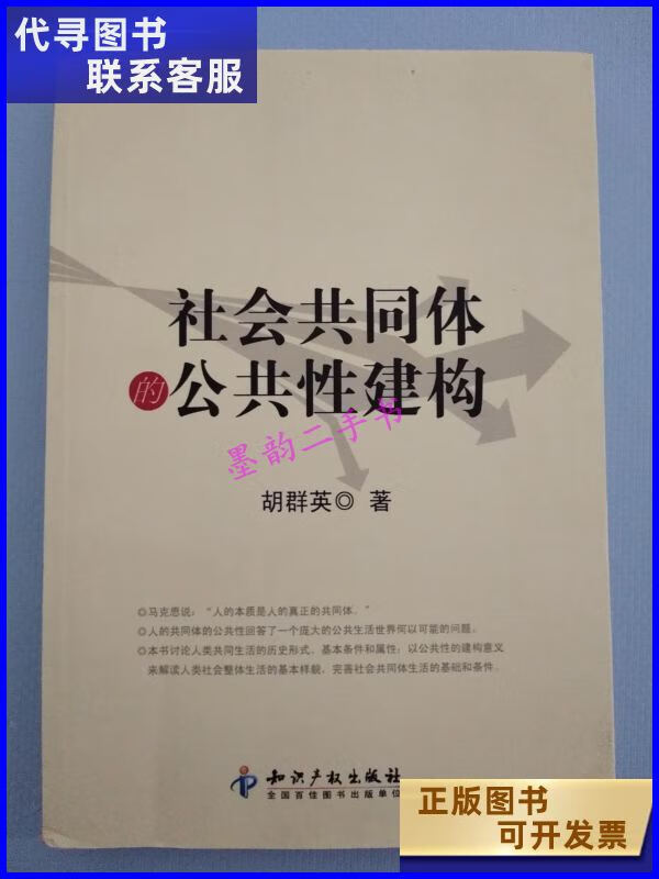 二手书二手9成新社会共同体的公共性建构 /胡群英 知识产权出版社
