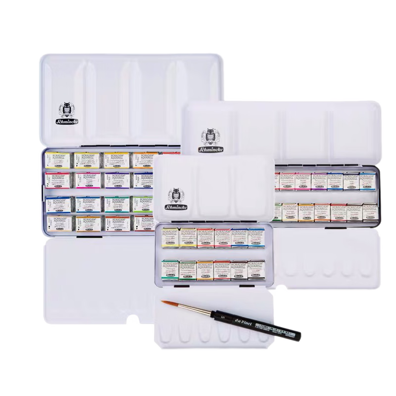 史明克 水彩套裝 固體水彩顏料全塊半塊大師級學(xué)院級套裝常用色水彩顏料schmincke 大師級24色全塊【74324】