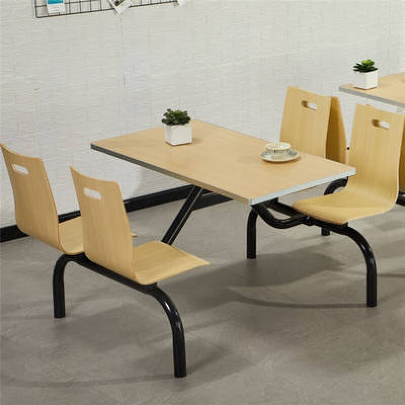 陌遇(moyu)钢木结构食堂餐桌  学校公司员工医院食堂餐桌椅组合快餐