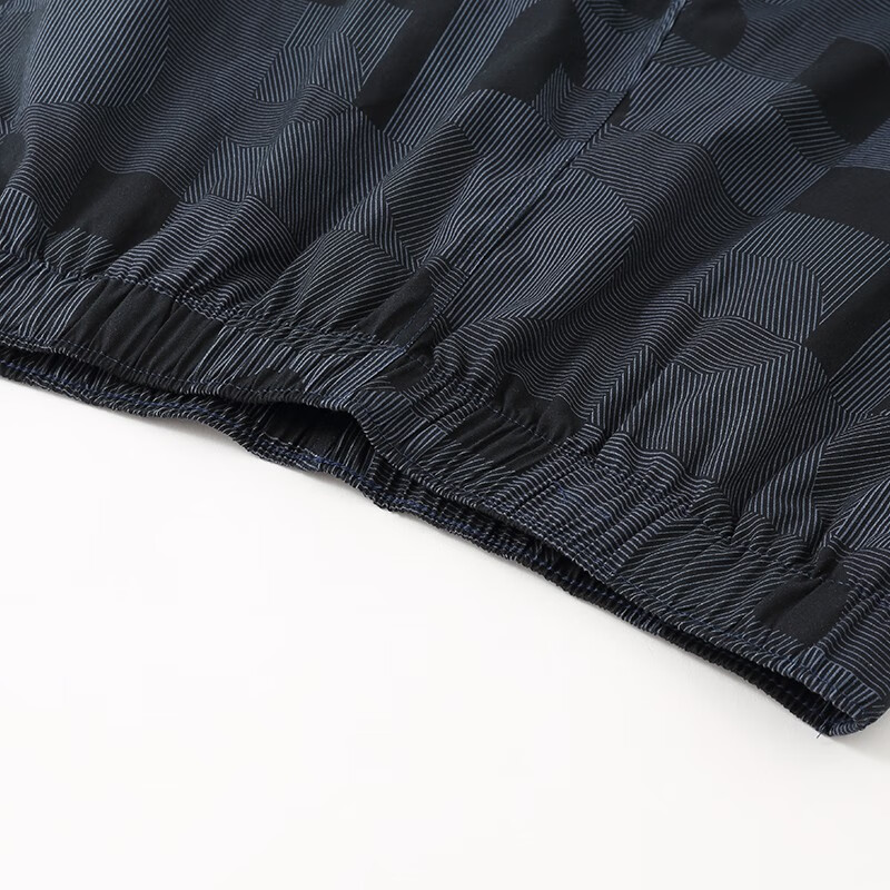 三枪夏季棉质机织布宽松中腰大码男士休闲短裤家居短裤大裤衩沙滩裤 迷幻几何 4XL /190