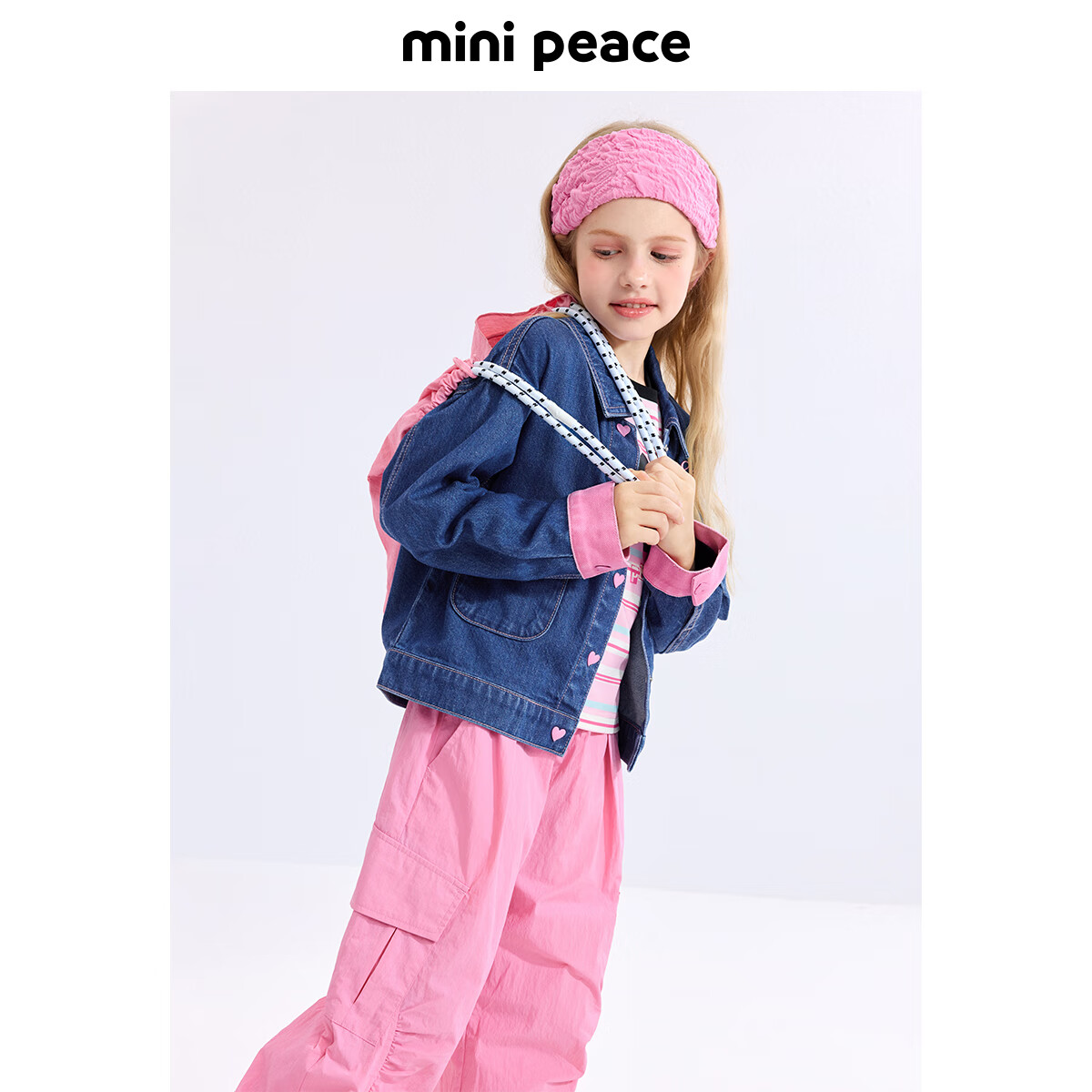 MiniPeace太平鸟童装女童牛仔外套FBBJF1208 马里布蓝 140cm
