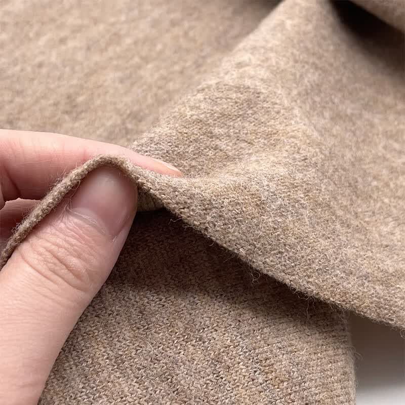 布艺岛 驼色纯羊绒柔软亲肤弹力针织羊毛面料 秋冬大衣半裙布料 驼色