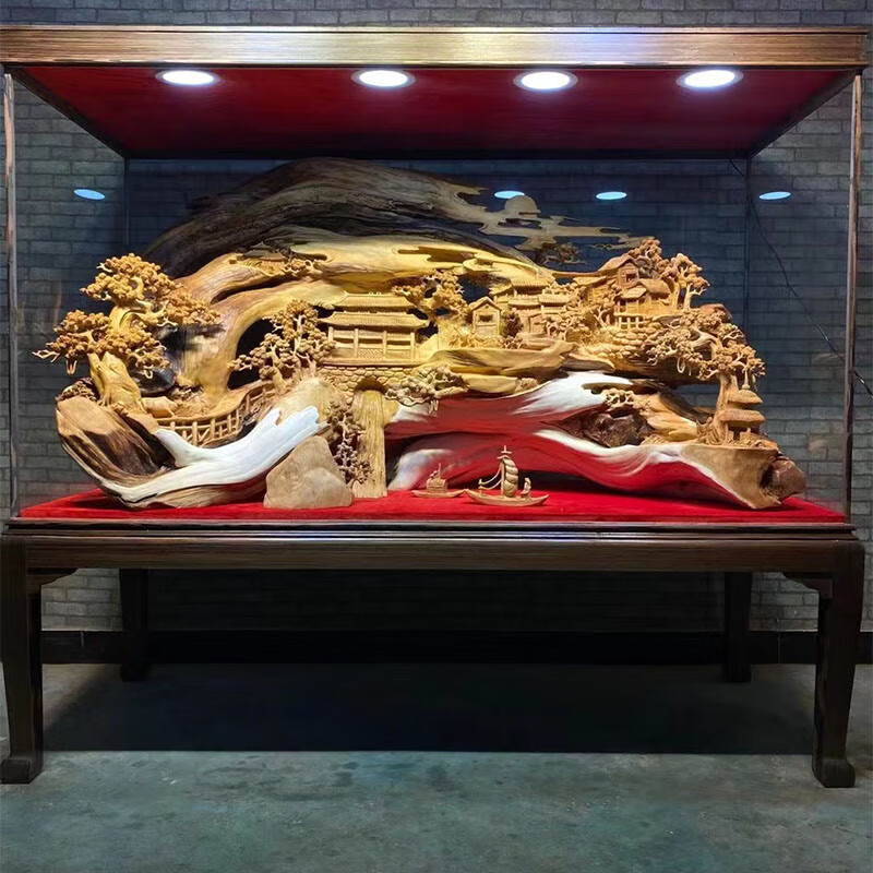 大型崖柏金絲楠木山里人家根雕木雕客廳辦公送禮家居開業(yè)喬遷擺件 聯(lián)系客服先選款再拍
